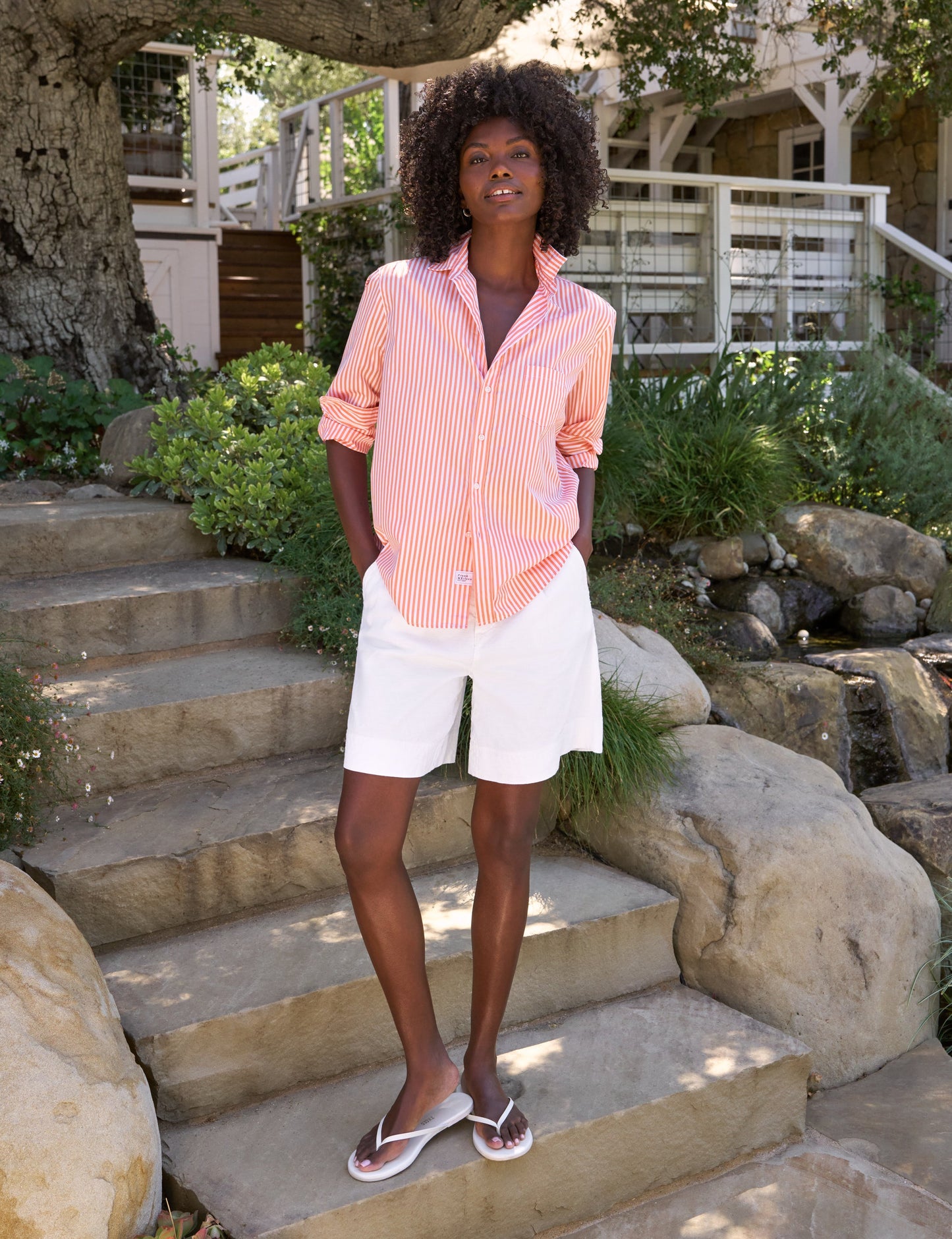 EILEEN Peach Stripe, Italian Superluxe