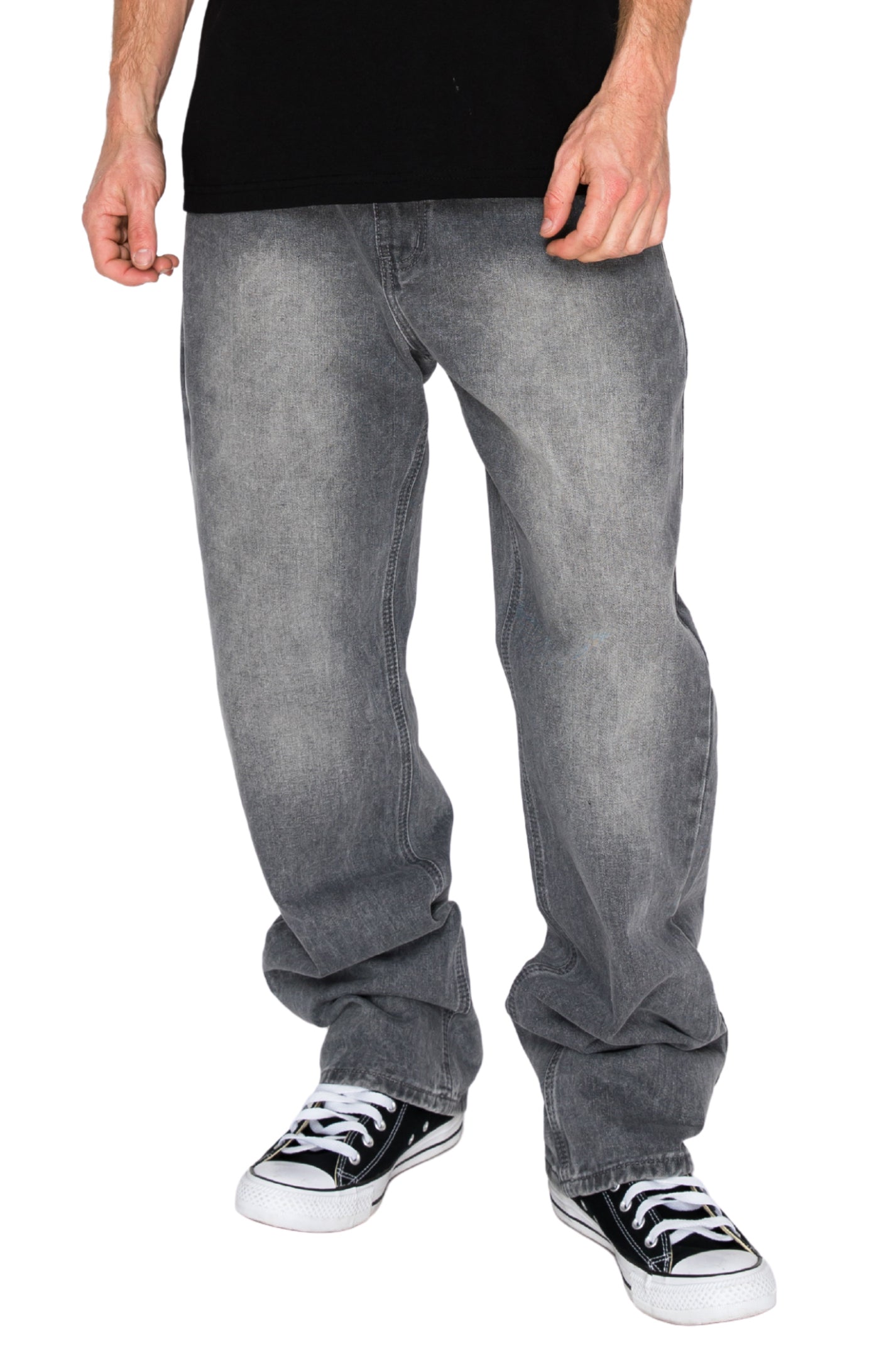 ATLAS Essential Baggy Denim Jeans - Stone Black