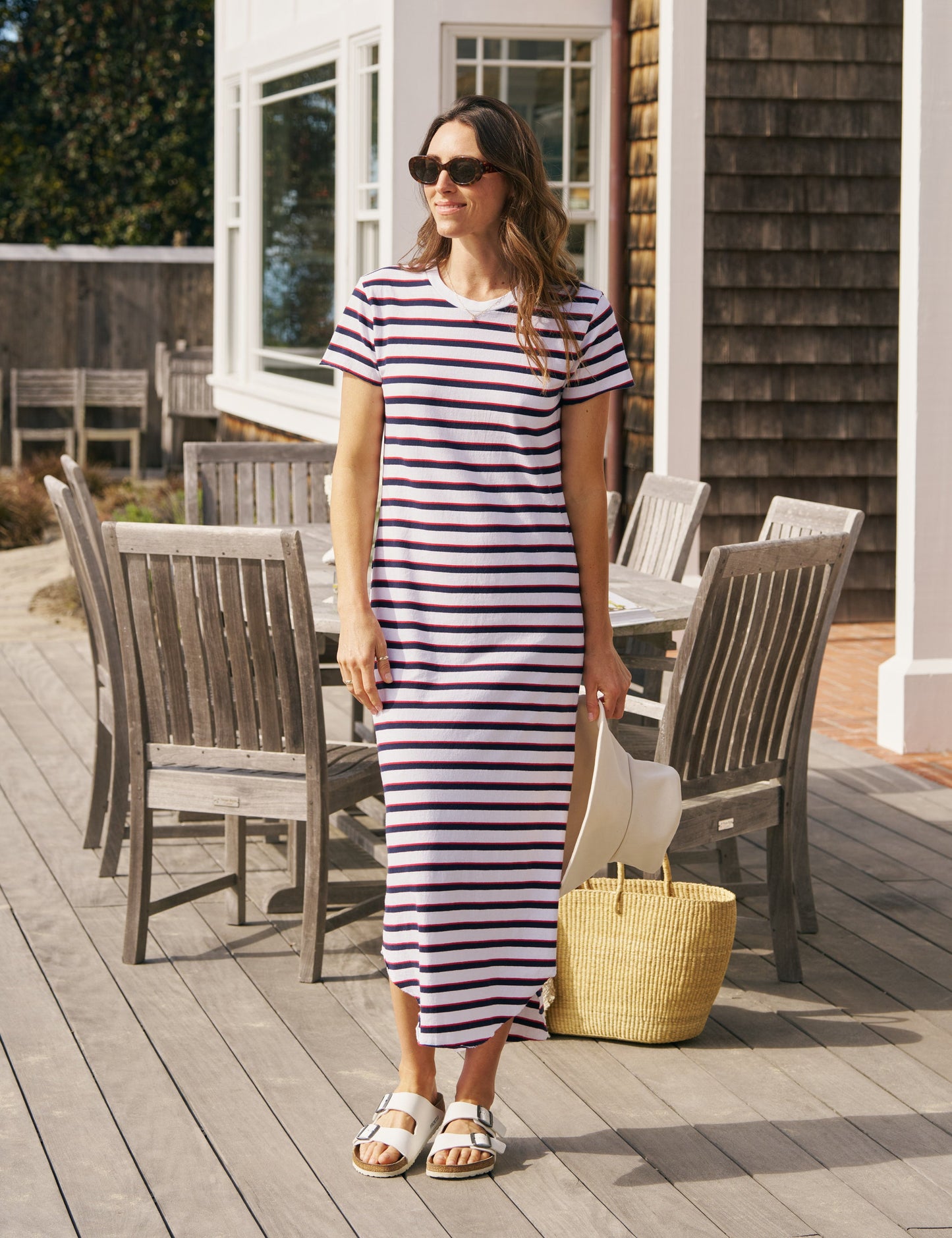 HARPER White with Red and Navy French Stripe, Vintage Jersey
