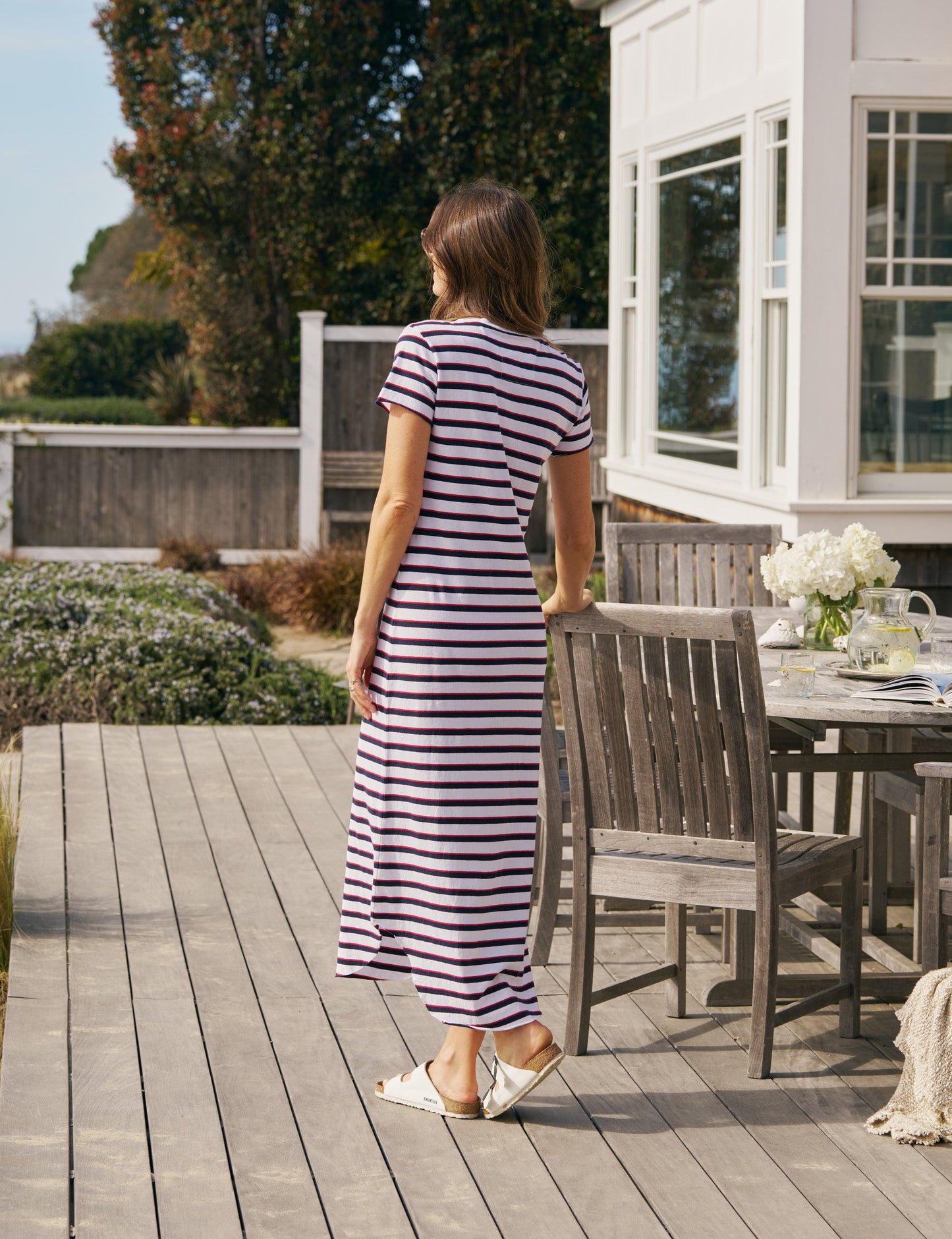 HARPER White with Red and Navy French Stripe, Vintage Jersey