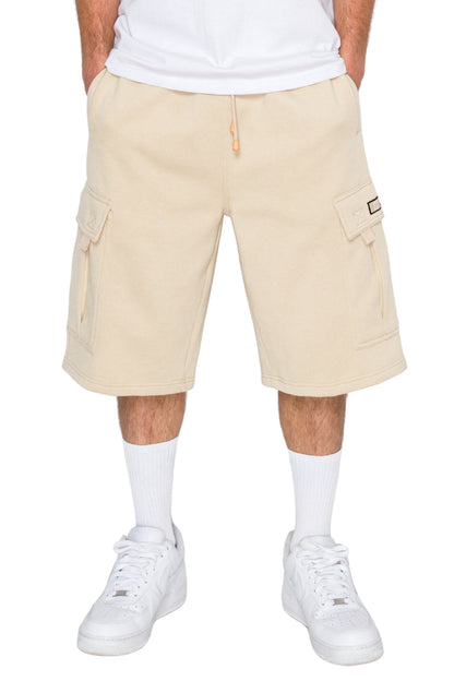RESTRICT Baggy Fit Cargo Fleece Shorts