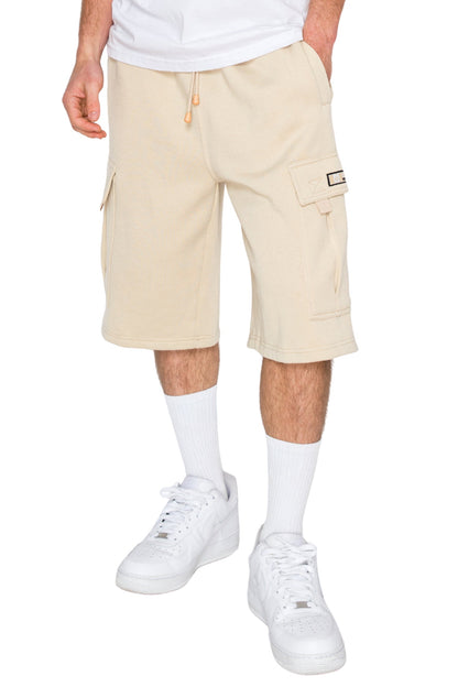 RESTRICT Baggy Fit Cargo Fleece Shorts