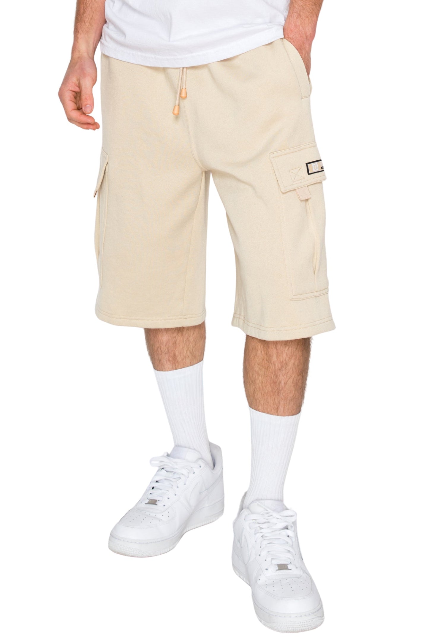 RESTRICT Baggy Fit Cargo Fleece Shorts