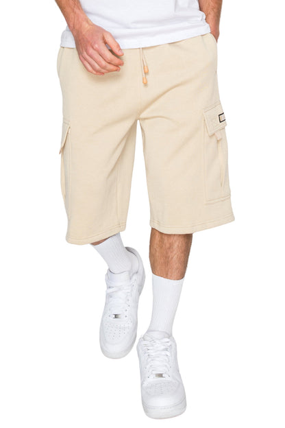 RESTRICT Baggy Fit Cargo Fleece Shorts
