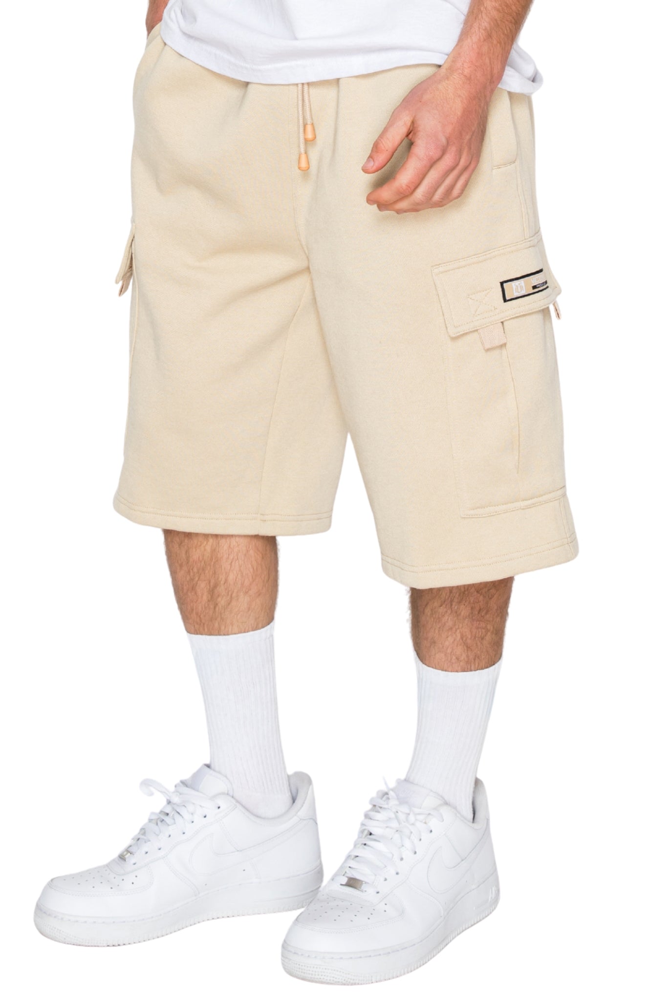 RESTRICT Baggy Fit Cargo Fleece Shorts