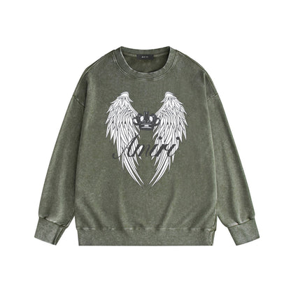 Amiri Distressed Sweatshirt Printed Trendy Pure Cotton