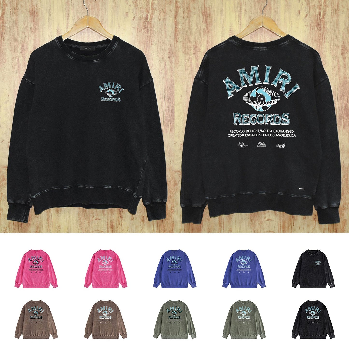 Amiri Distressed Sweatshirt Printed Trendy Pure Cotton