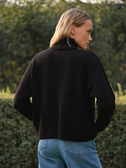 MONTECITO TURTLENECK Black, Pure Italian Cotton