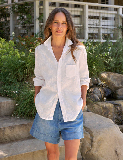 EILEEN White Palm Trees, Italian Classic Linen