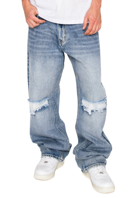 Baggy Fit Distressed Denim Jeans
