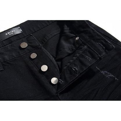 Amiri Jeans Casual Ripped Black Jeans
