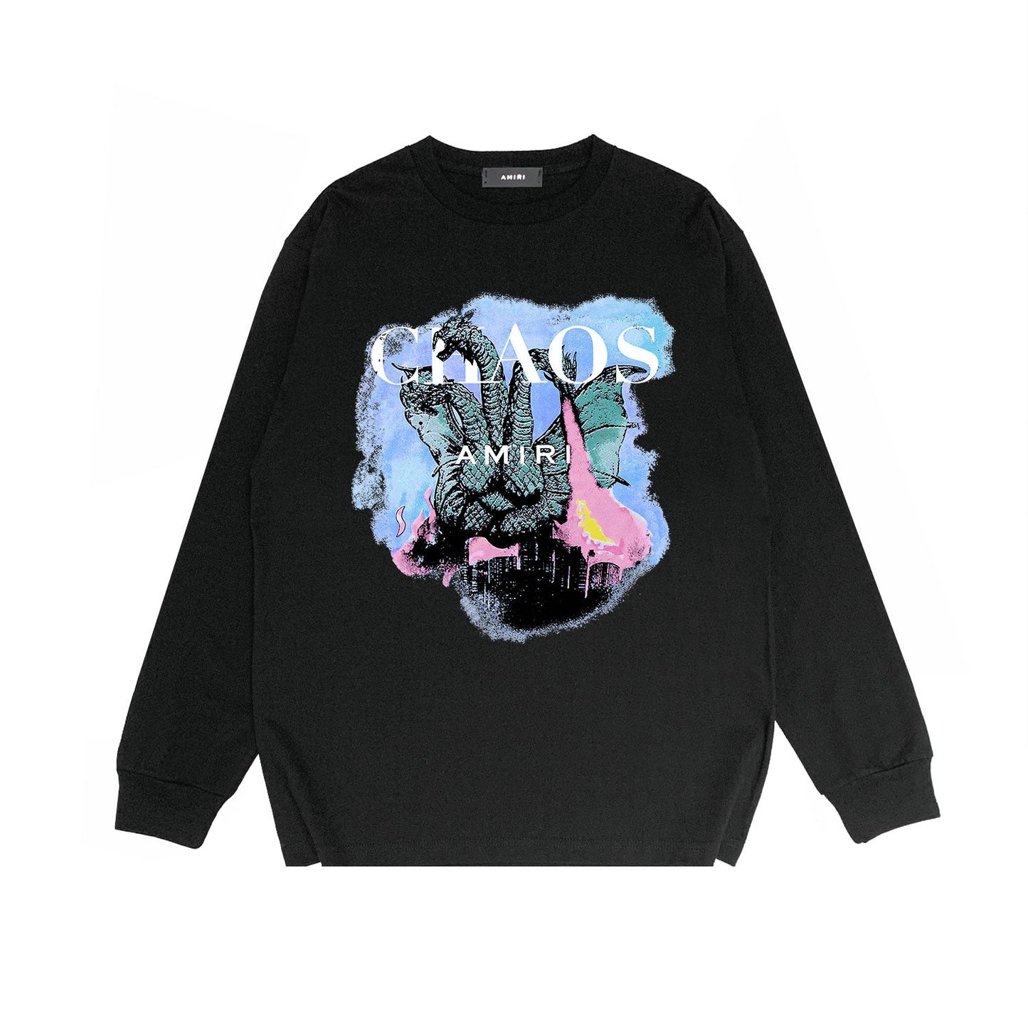 Amiri Long Sleeved Shirt Printed Trendy Pure Cotton