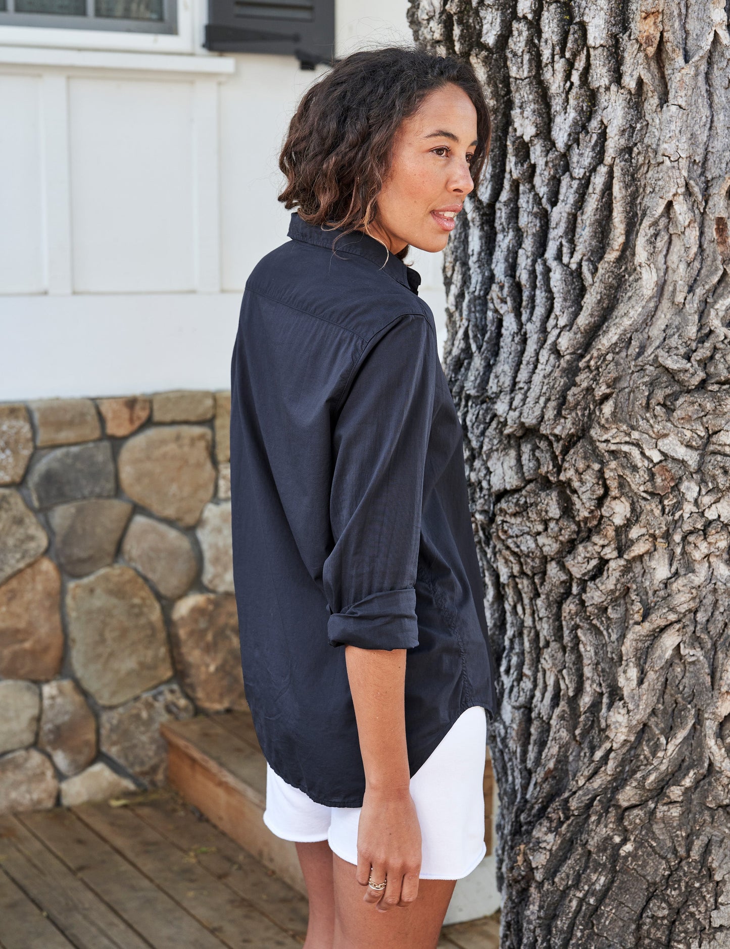 EILEEN Navy, Italian Featherweight Poplin