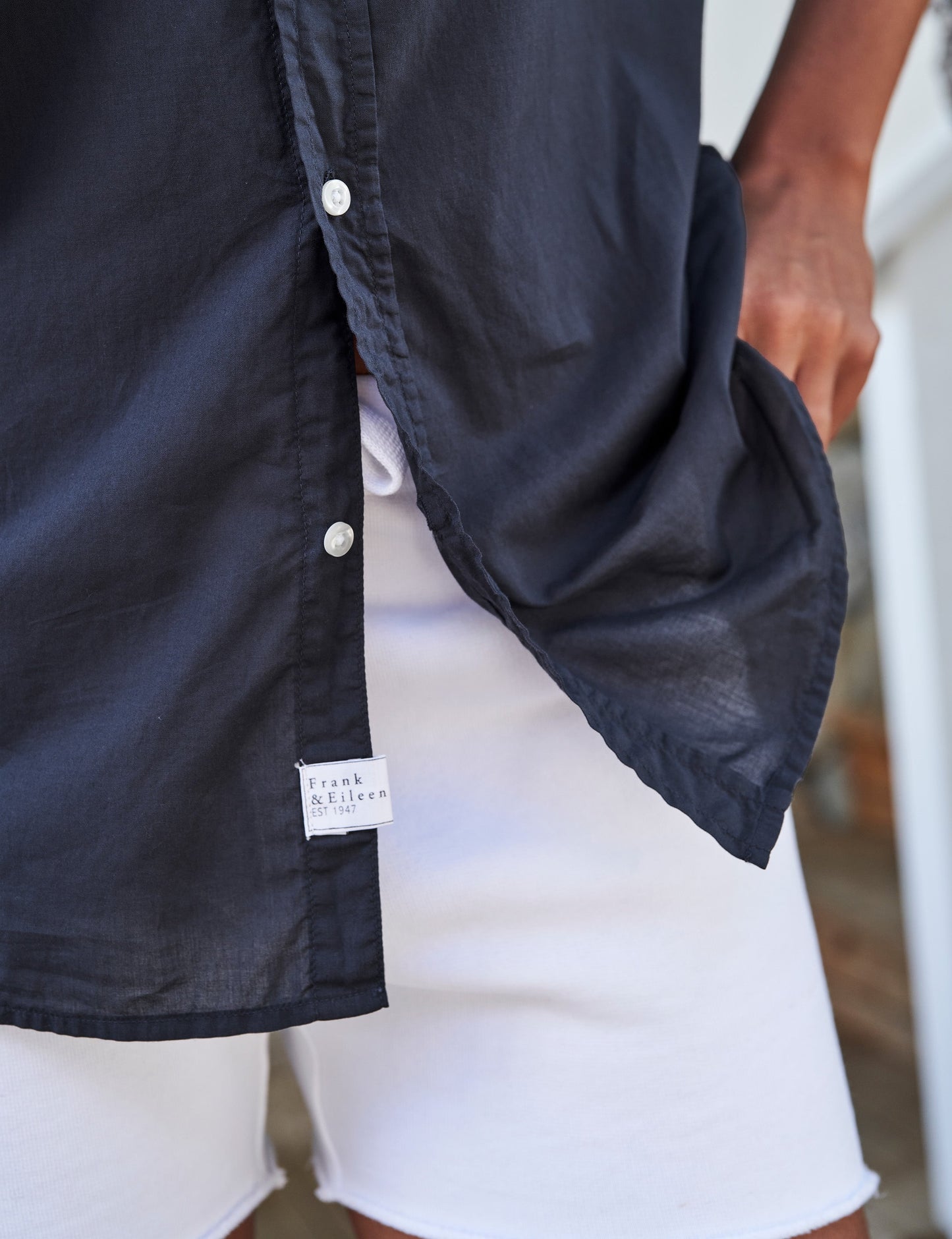 EILEEN Navy, Italian Featherweight Poplin