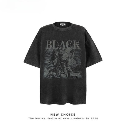 American vintage street T-shirt retro men loose