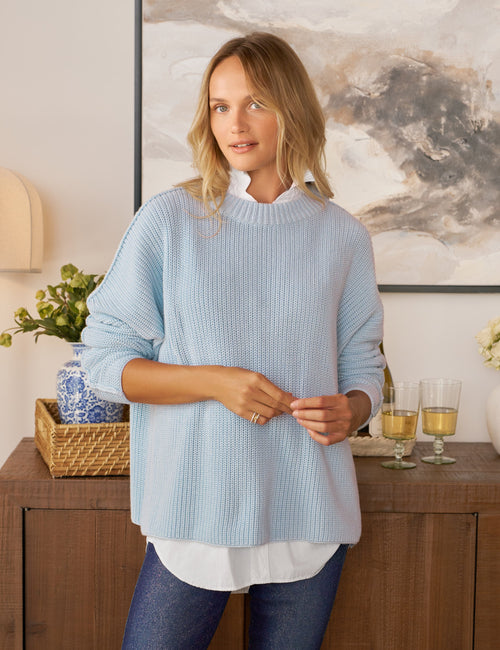 MONTECITO SWEATER Ice, Pure Italian Cotton