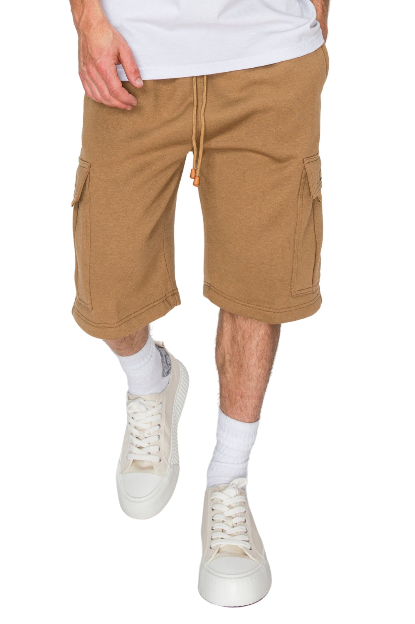 RESTRICT Baggy Fit Cargo Fleece Shorts