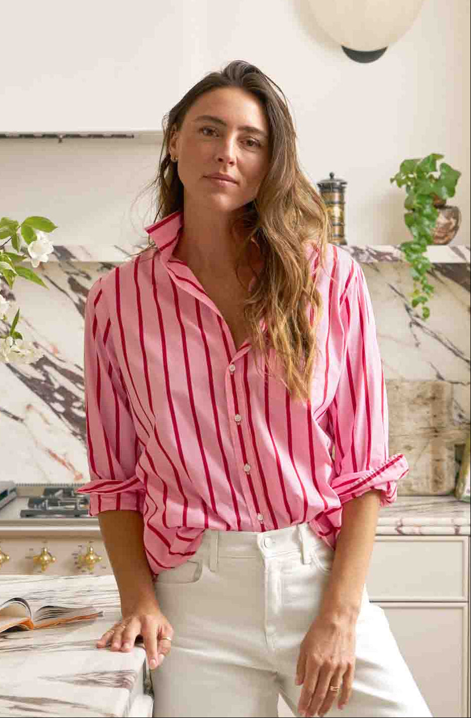 EILEEN Pink and Red Stripe, Italian Superluxe