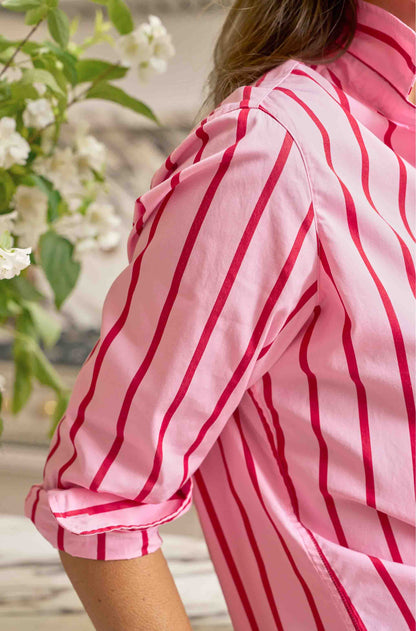EILEEN Pink and Red Stripe, Italian Superluxe