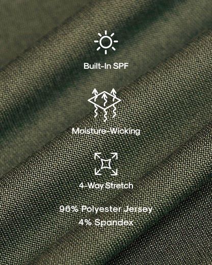 Military Green Active Crew Neck Tee