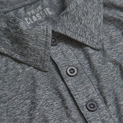 Heather Navy Short Sleeve Active Polo