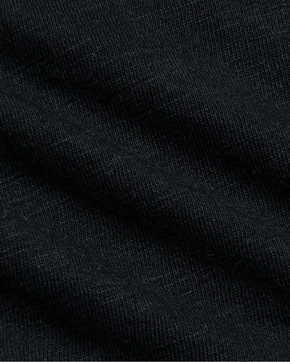 Womens Black Slub Scoop Neck Tee