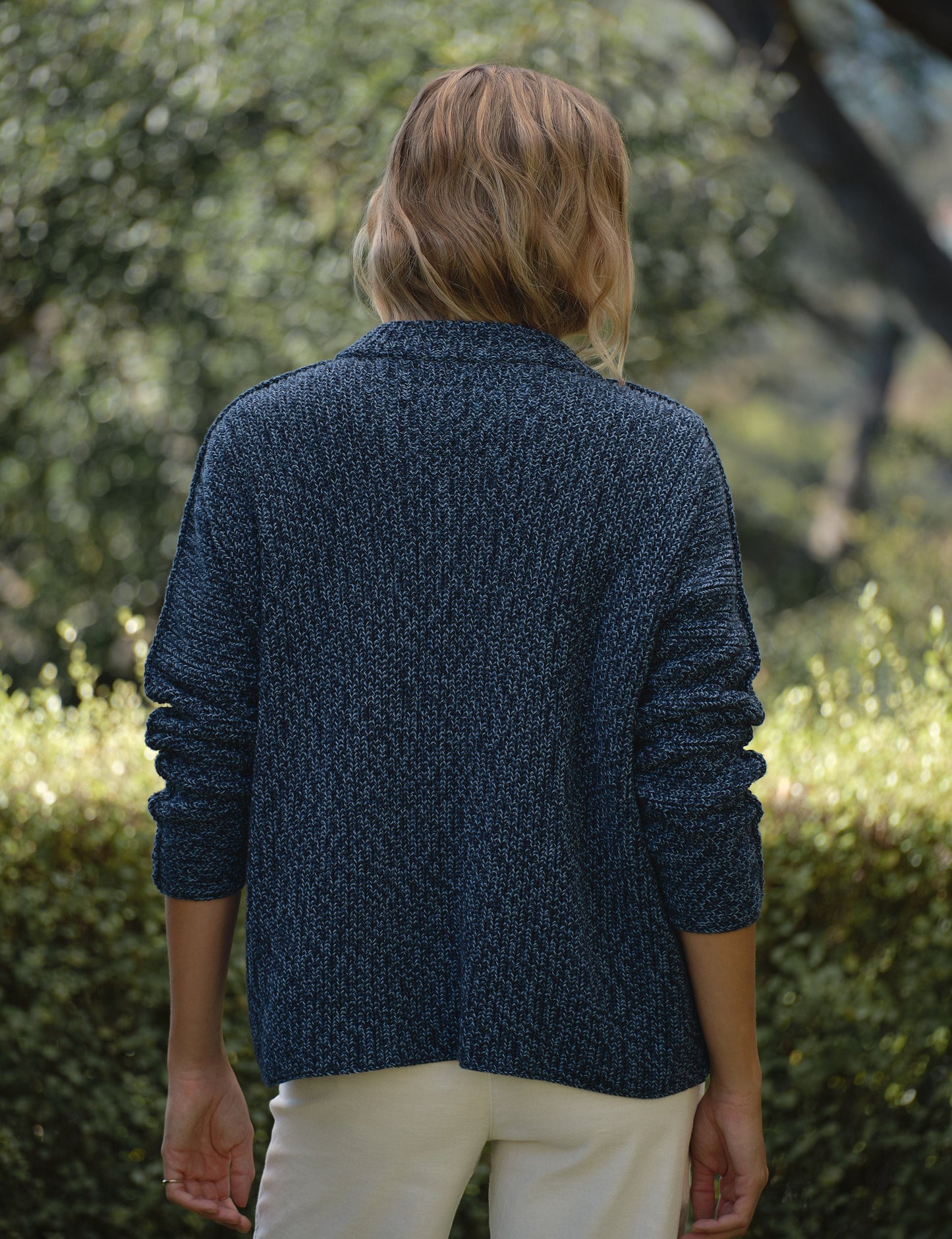 MONTECITO CARDIGAN Blueberry, Pure Italian Cotton