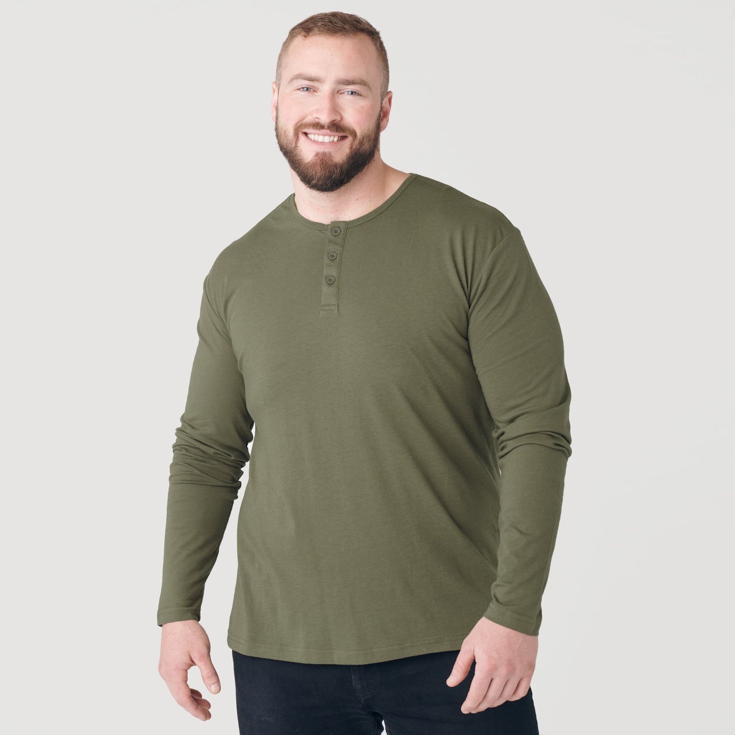Military Green Classic Long Sleeve Henley