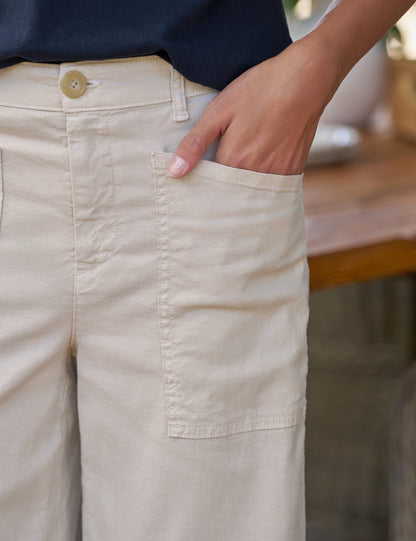 LIMERICK CROP Cement, Italian Performance Linen