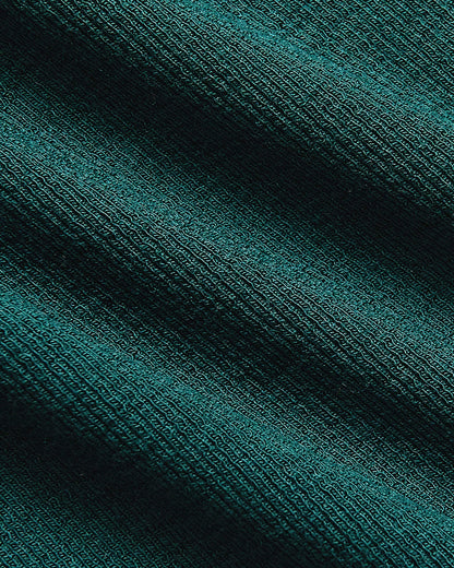 Womens Deep Emerald Ribbed High Neck Tank