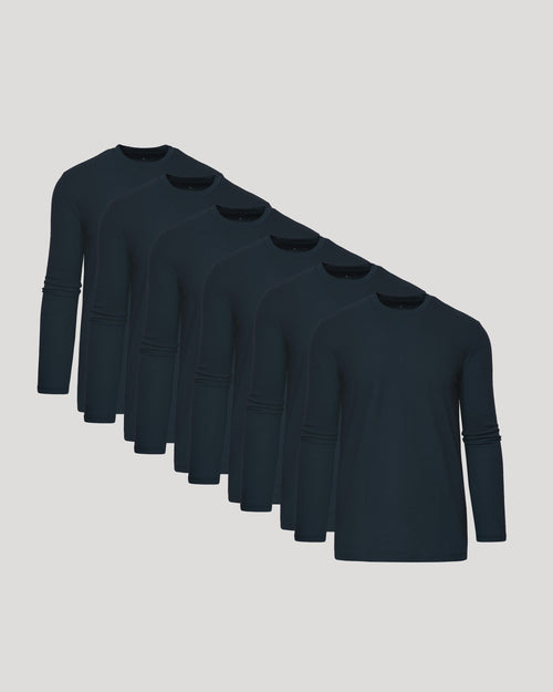 All Navy Tall Classic Long Sleeve Crew 6-Pack