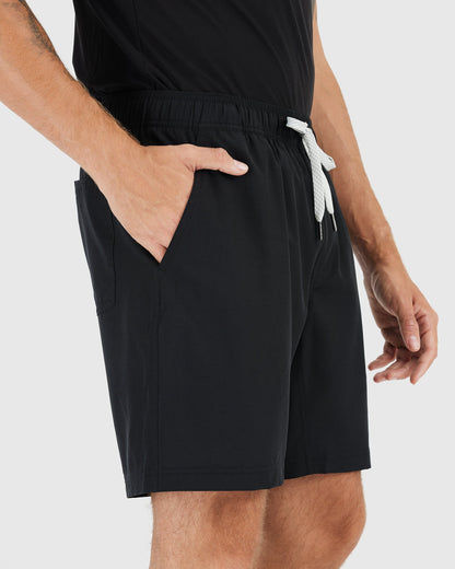 All Black Active Quick Dry Shorts with Liner 2-Pack