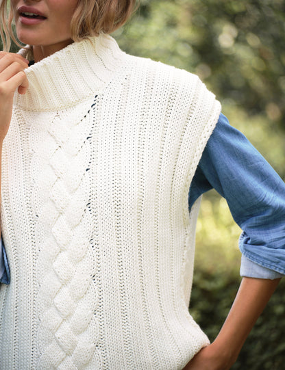 COTSWOLDS VEST Ivory, Pure Italian Cotton