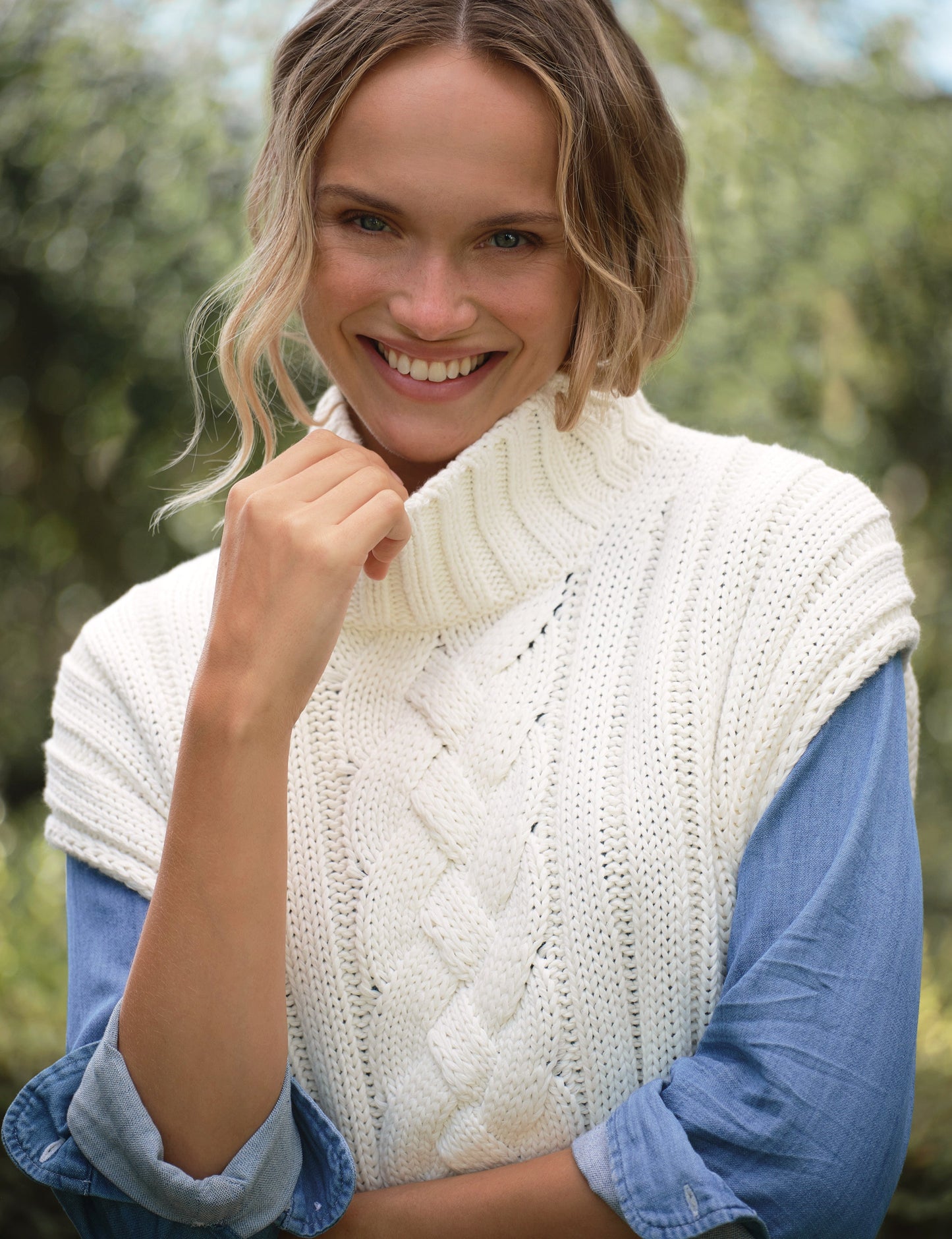 COTSWOLDS VEST Ivory, Pure Italian Cotton