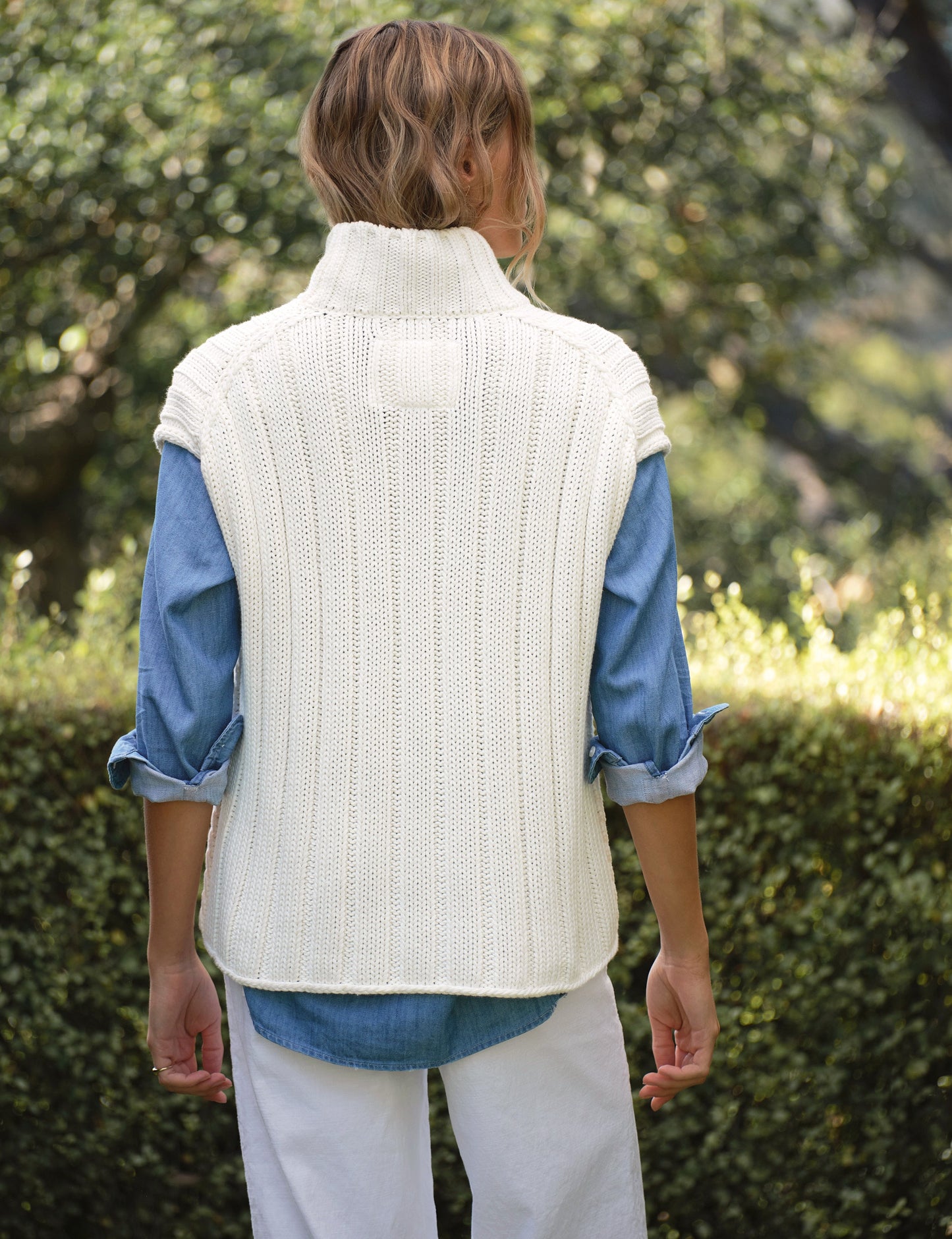 COTSWOLDS VEST Ivory, Pure Italian Cotton