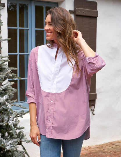 VICTORIA Red Stripe with White Bib, Italian Superluxe
