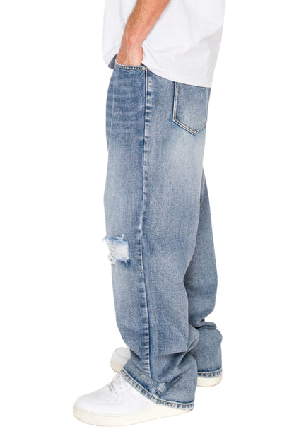 Baggy Fit Distressed Denim Jeans