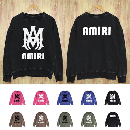 Amiri Distressed Sweatshirt Printed Trendy Pure Cotton