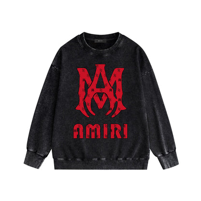 Amiri Distressed Sweatshirt Printed Trendy Pure Cotton