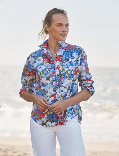 EILEEN Blue and Red Floral, Made with Liberty Fabric