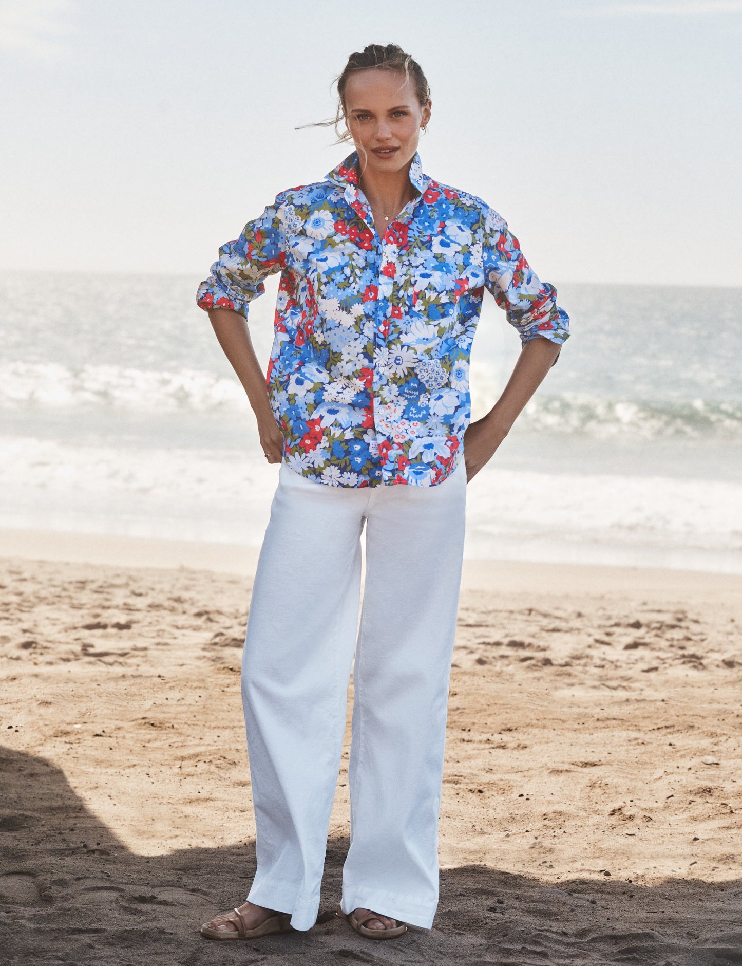 EILEEN Blue and Red Floral, Made with Liberty Fabric