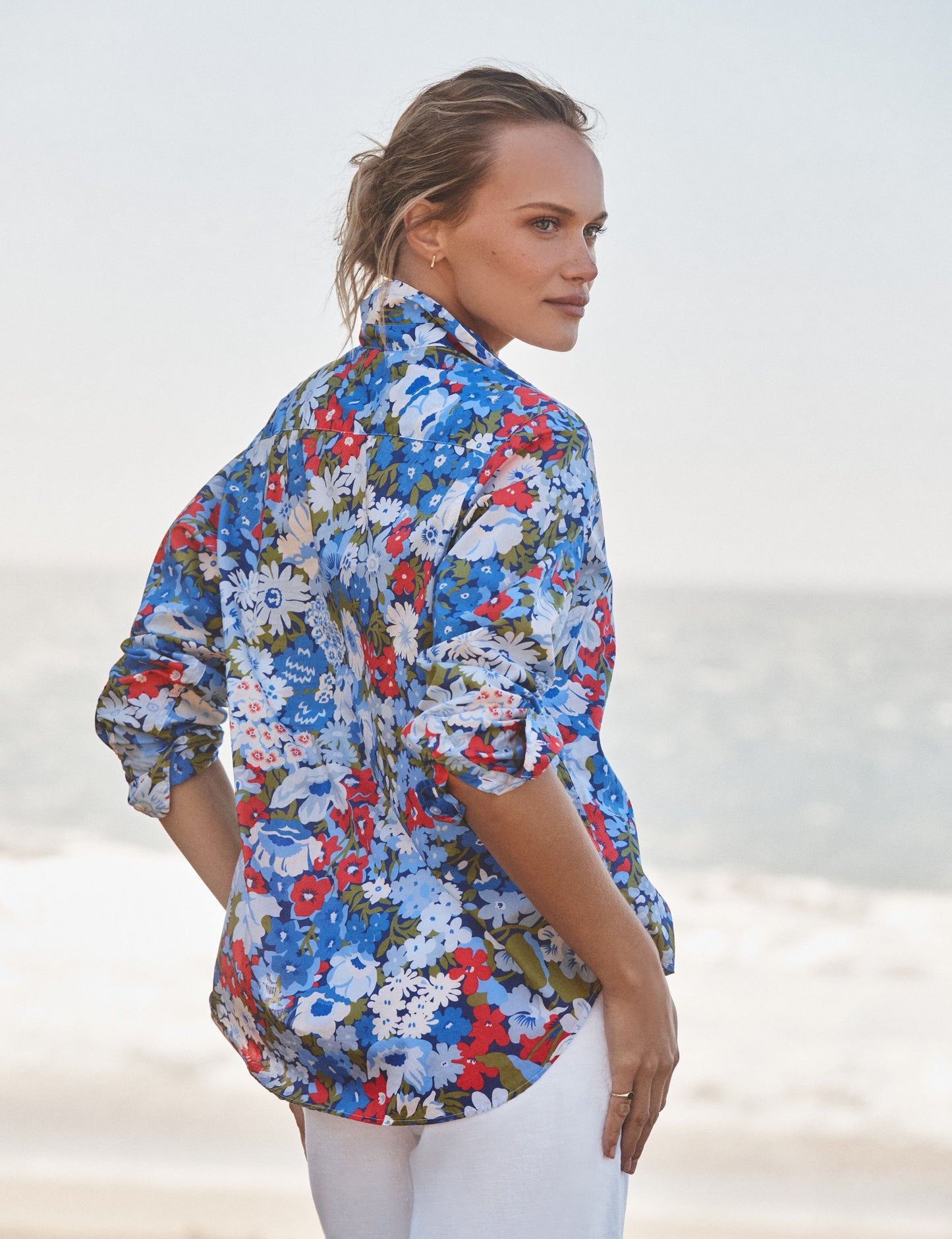 EILEEN Blue and Red Floral, Made with Liberty Fabric