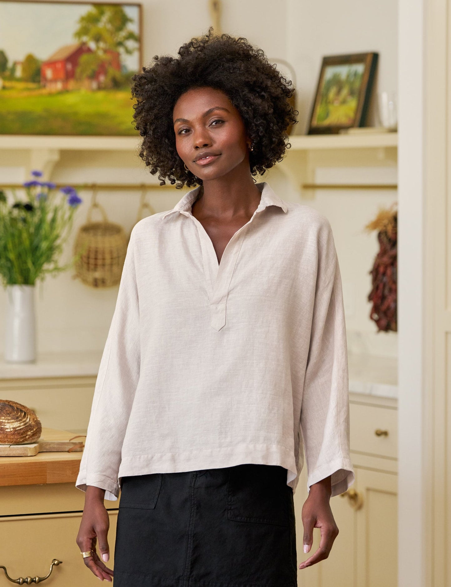 JAMESON SKIRT Black, Italian Performance Linen