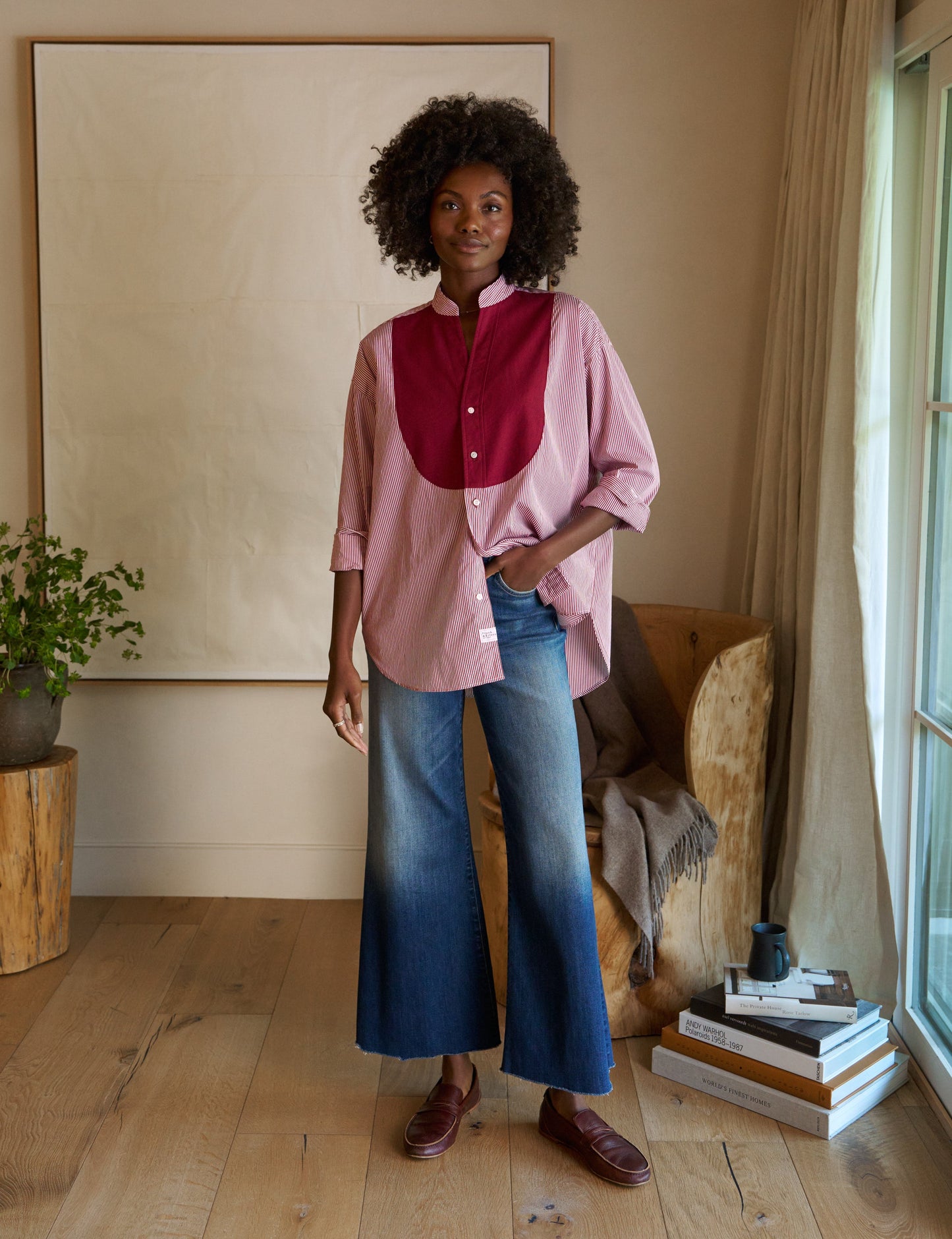 VICTORIA Red Stripe with Red Bib, Italian Superluxe