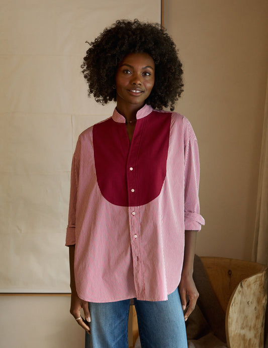 VICTORIA Red Stripe with Red Bib, Italian Superluxe