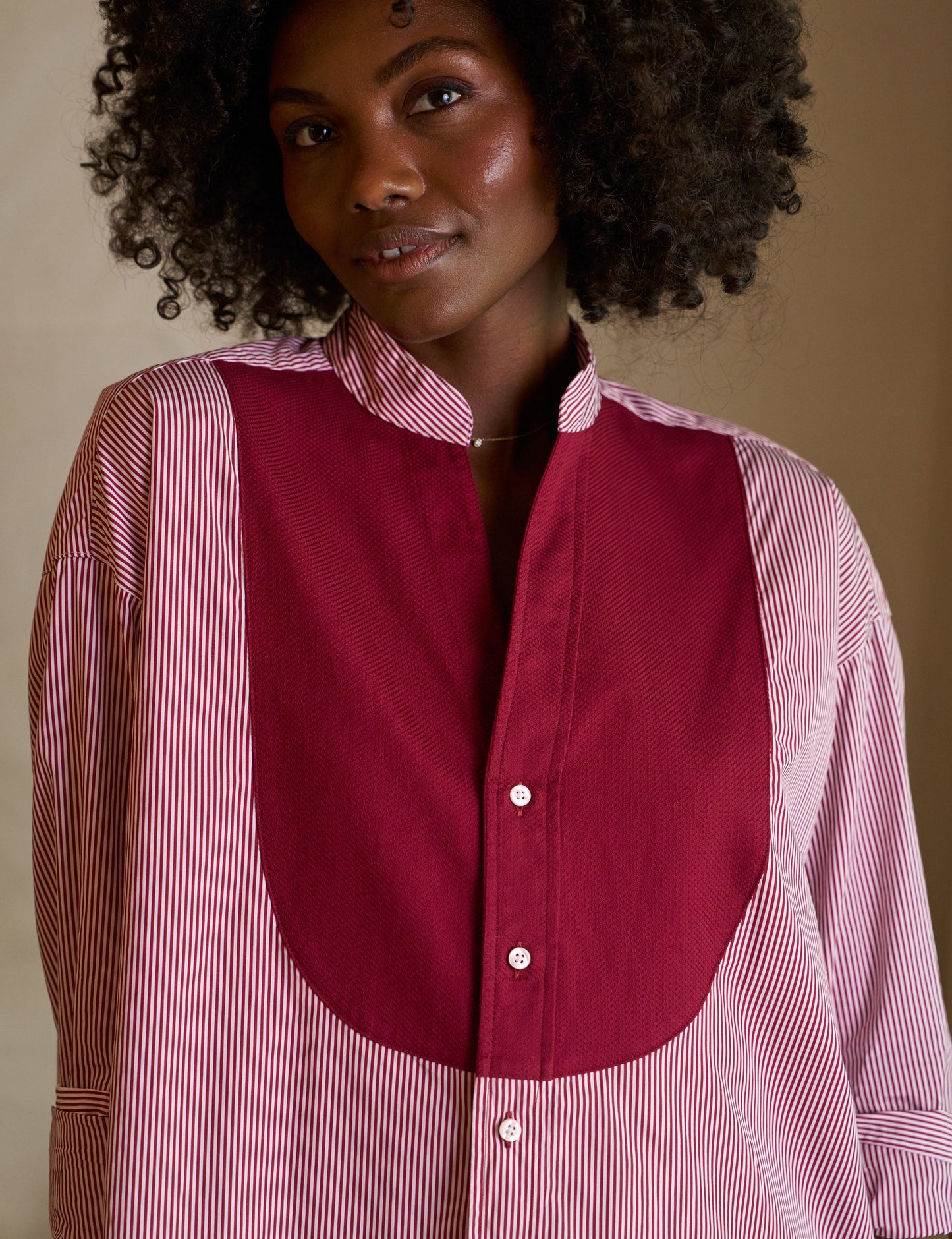 VICTORIA Red Stripe with Red Bib, Italian Superluxe
