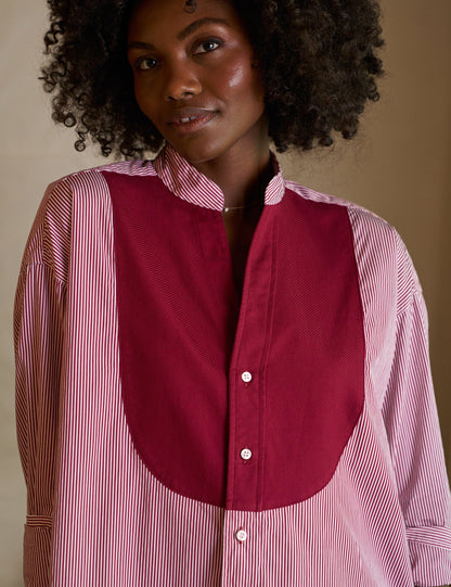 VICTORIA Red Stripe with Red Bib, Italian Superluxe