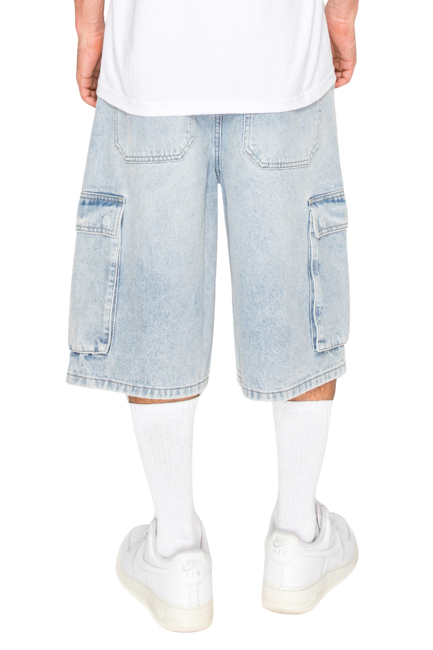 VAULT Baggy Fit Cargo Denim Shorts