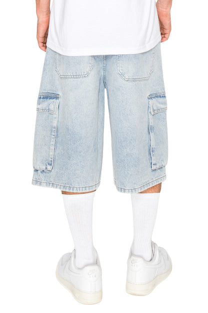 VAULT Baggy Fit Cargo Denim Shorts