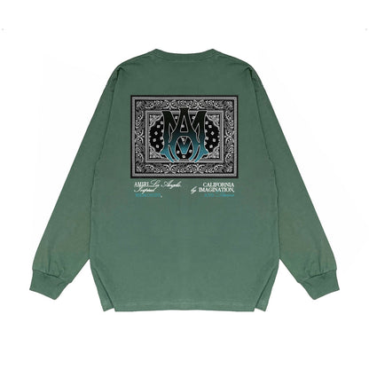 Amiri Long Sleeved Shirt Printed Trendy Pure Cotton
